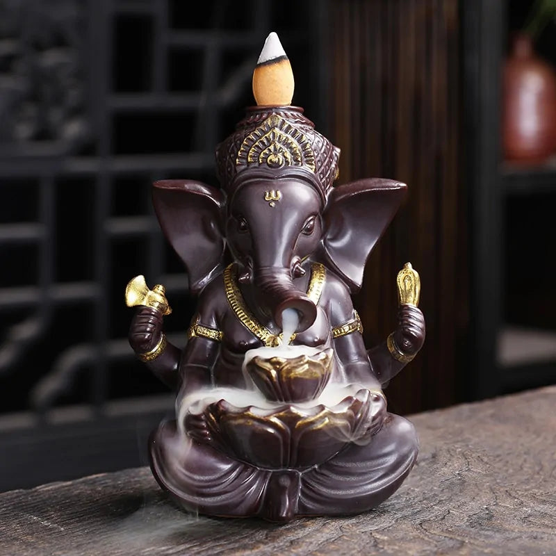 Ganesha Backflow Incense Burner Elephant God